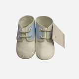 Scarpine Neonato Panna e Azzurre con Lacci Baby Graziella