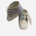 Scarpine Neonato Panna e Azzurre con Lacci Baby Graziella