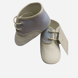 Scarpine Neonato Panna e Azzurre con Lacci Baby Graziella
