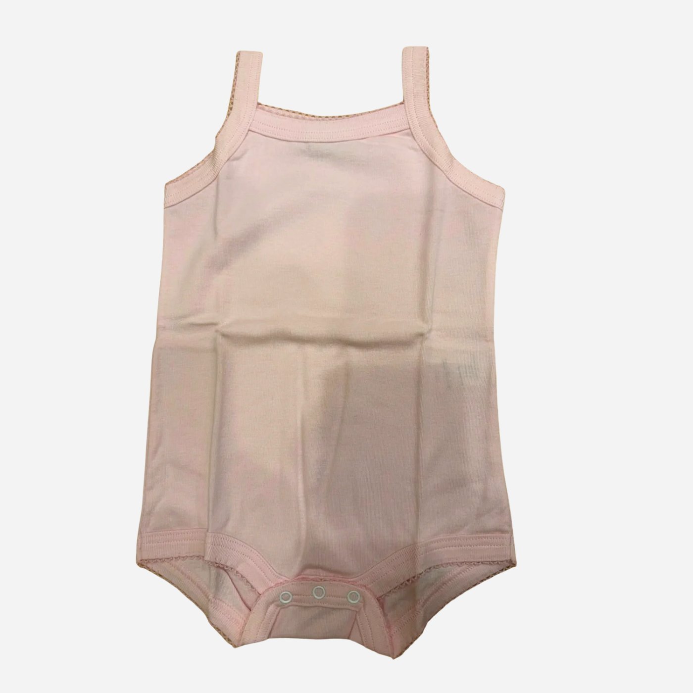 Body Neonata Rosa con Spalline e Bordo in Pizzo
