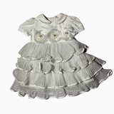 Abito - con Fiori e Balze in Tulle