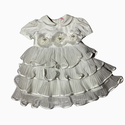 Abito - con Fiori e Balze in Tulle