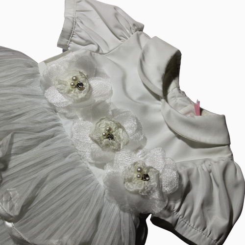 Abito - con Fiori e Balze in Tulle
