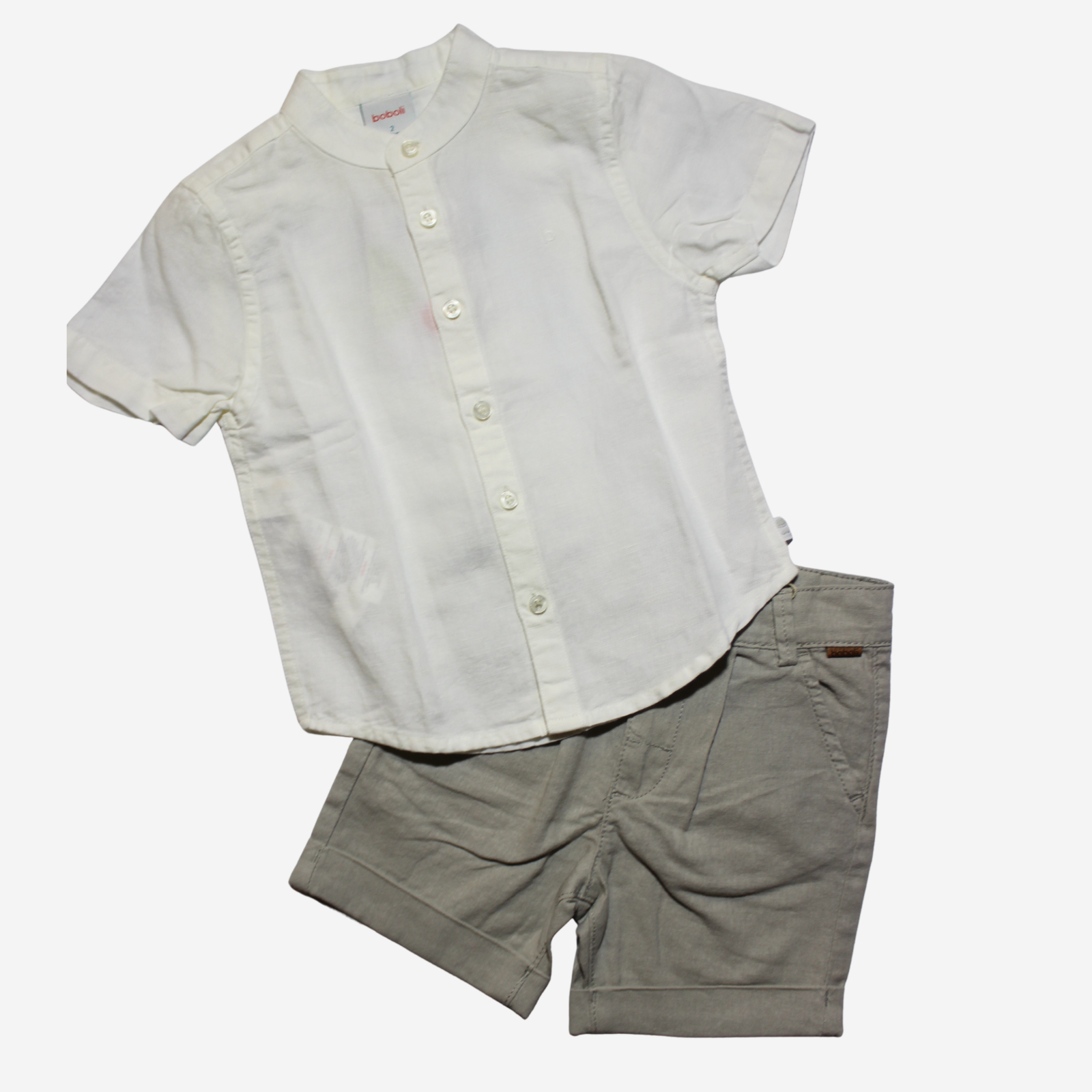 Completo - Boboli con Camicia Corta e Pantalone Beige