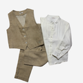 Completo - Le Bebè Beige con Gilet e Bermuda