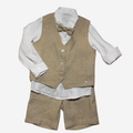 Completo - Le Bebè Beige con Gilet e Bermuda