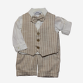 Completo - Aletta a Righe con Gilet e Papillon