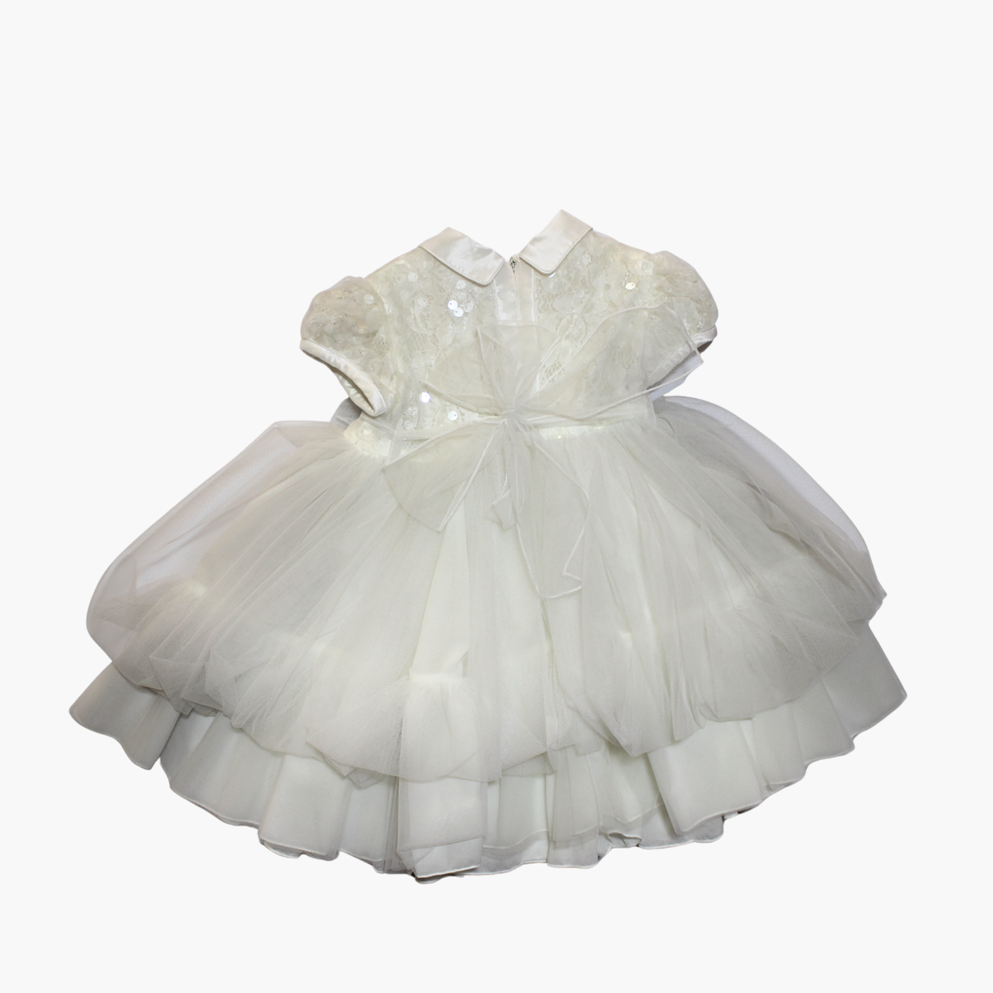 Vestito Neonato - Aletta con Paillettes e Fiocco Bianco