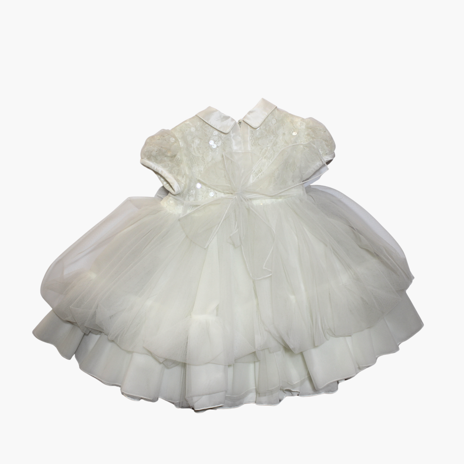 Vestito Neonato - Aletta con Paillettes e Fiocco Bianco