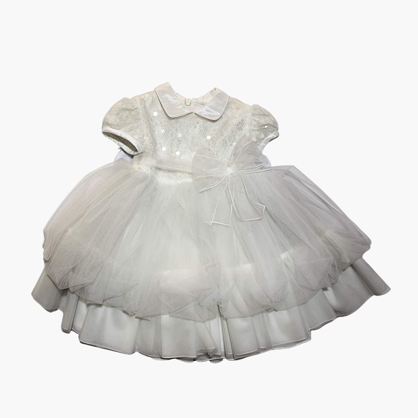 Vestito Neonato - Aletta con Paillettes e Fiocco Bianco