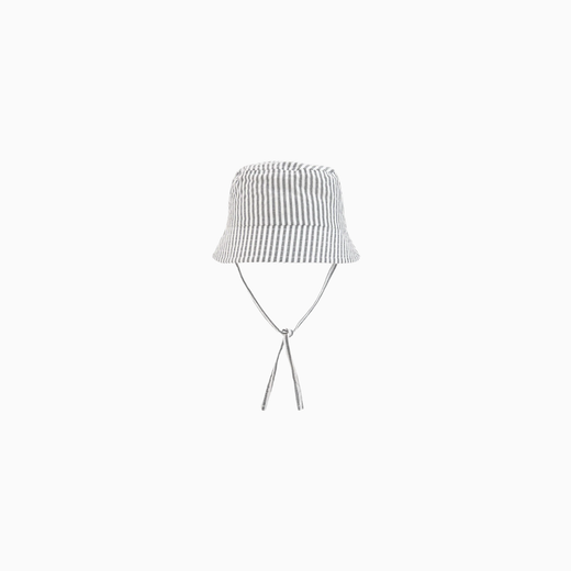 Cappello in Popeline a Righe Baby con Lacci