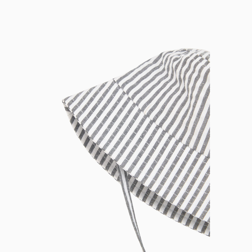 Cappello in Popeline a Righe Baby con Lacci