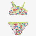 Costume Due Pezzi - Boboli Fluo con Fiori