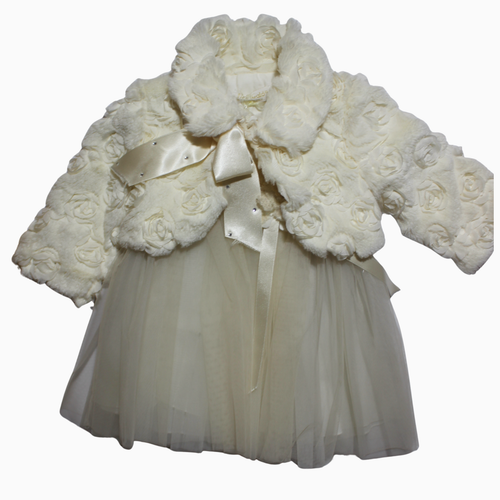 Abito - Bimbalo in Tulle con Giacchino in Pelliccia