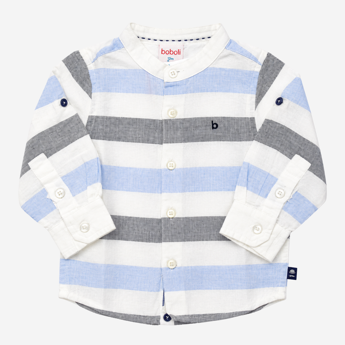 Camicia - Boboli a Righe con Collo Coreana