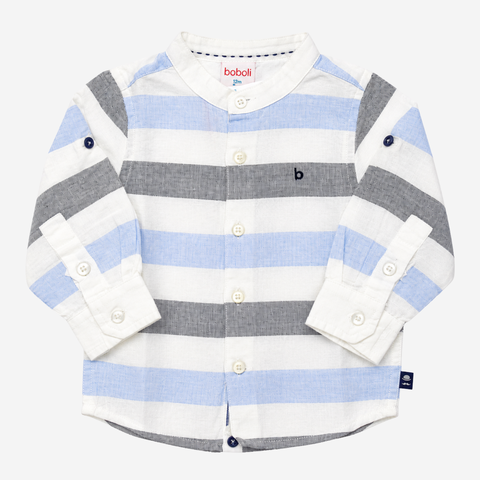 Camicia - Boboli a Righe con Collo Coreana