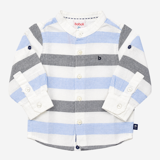 Camicia - Boboli a Righe con Collo Coreana