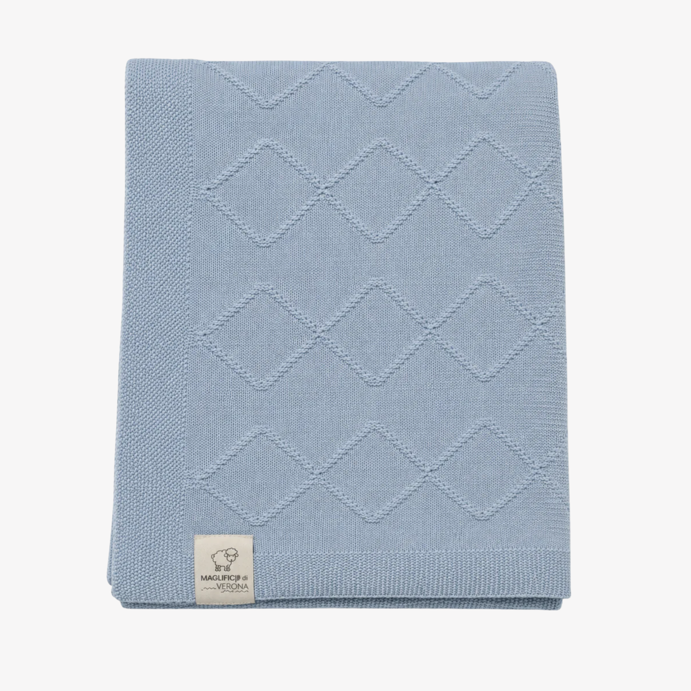 Coperta - Celeste in maglia con rombi