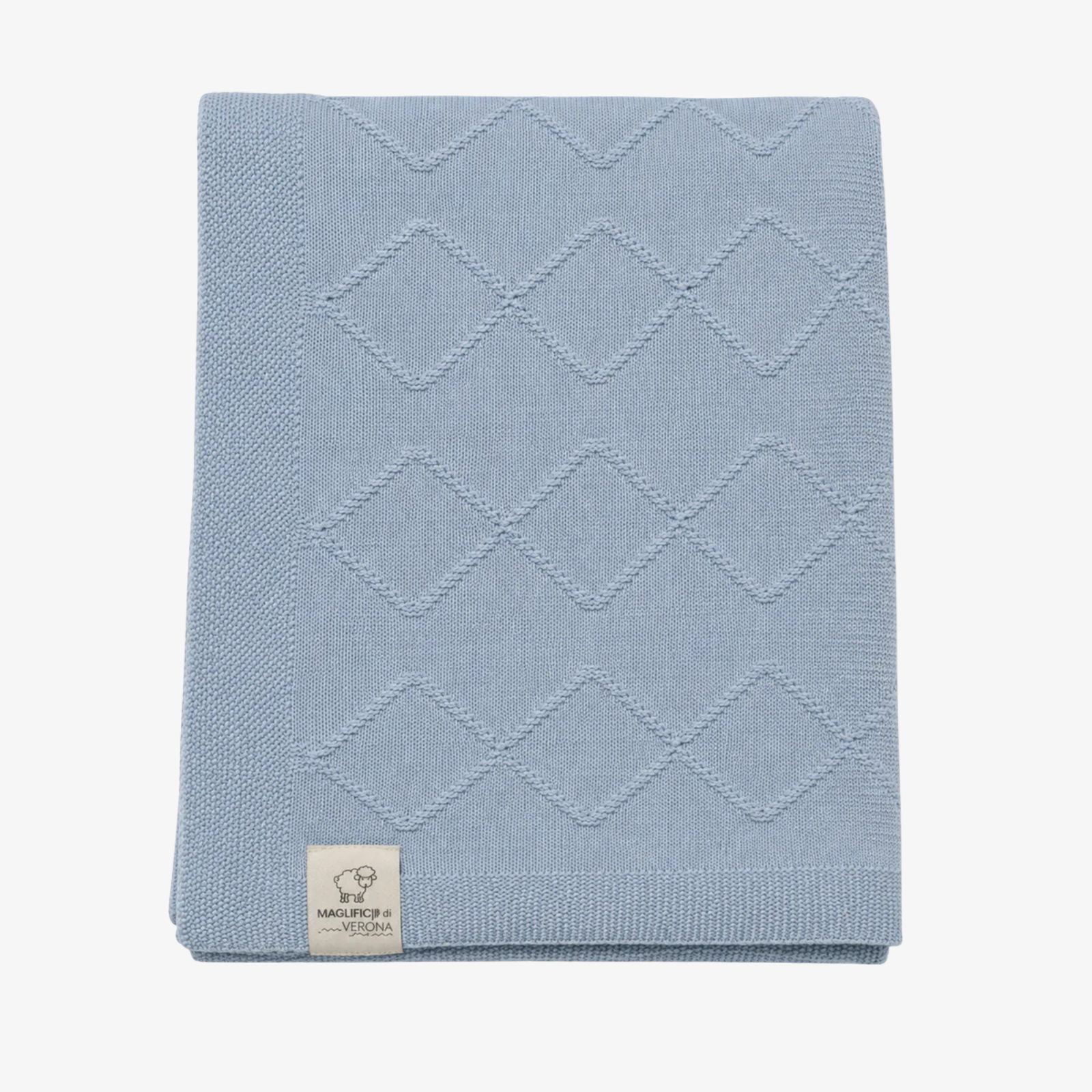 Coperta - Celeste in maglia con rombi