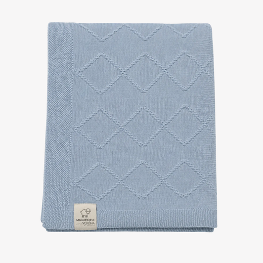 Coperta - Celeste in maglia con rombi