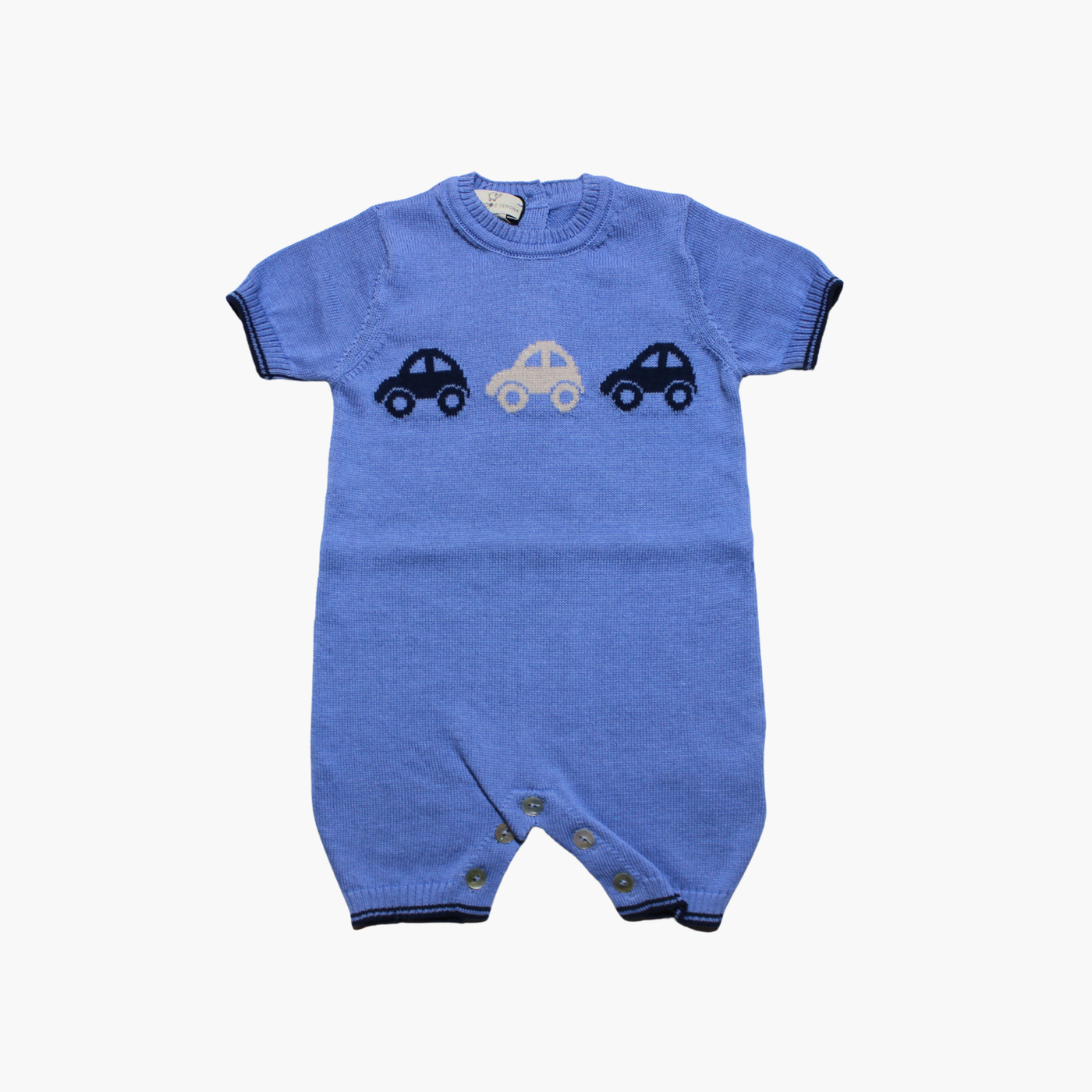 Tutina Corta Neonato - Neonato in Maglia con Macchinine