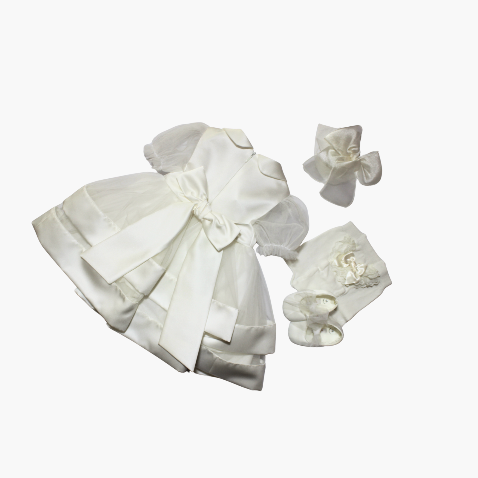 Set Vestito - Le Bebè con Fascia e Scarpe Panna