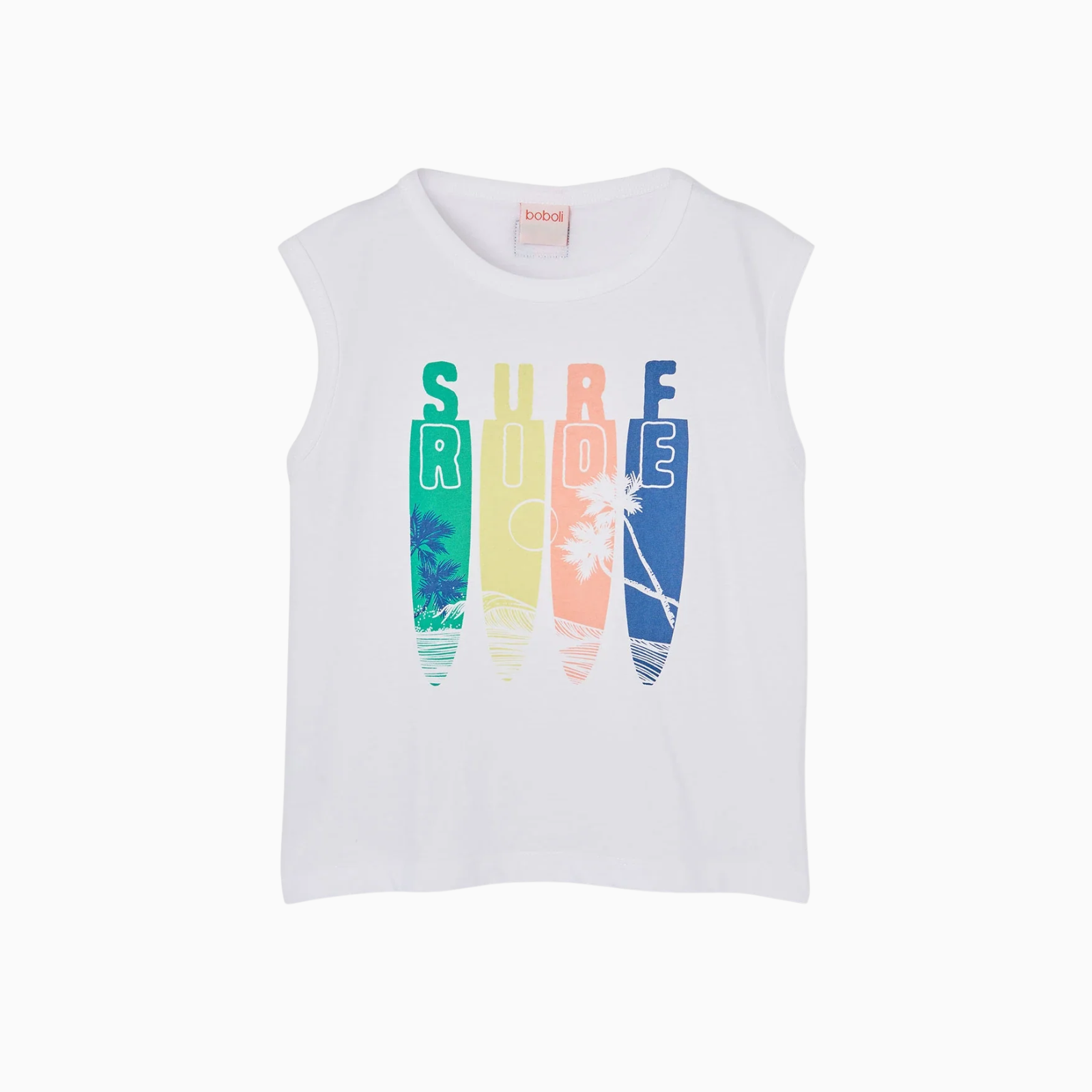 Canottiera - Boboli in Cotone con Stampa Surf