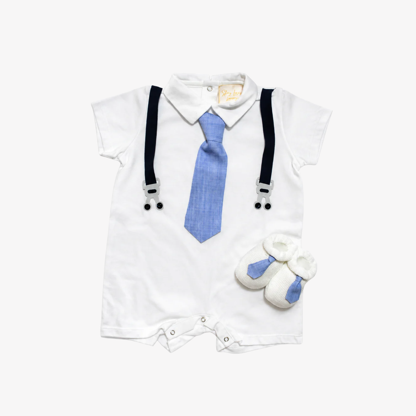Gift Box Bimbo - Tutina Corta con Cravatta e Scarpine