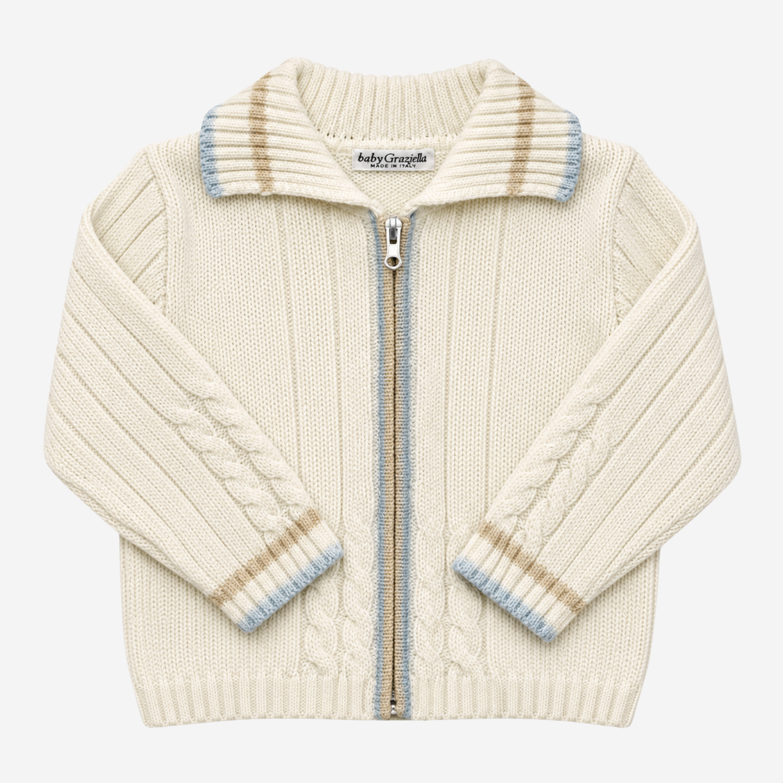 Cardigan - Baby Graziella Bianco con Zip