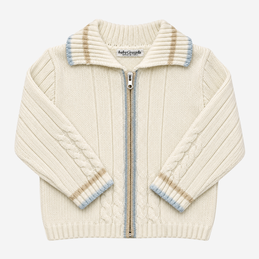 Cardigan - Baby Graziella Bianco con Zip