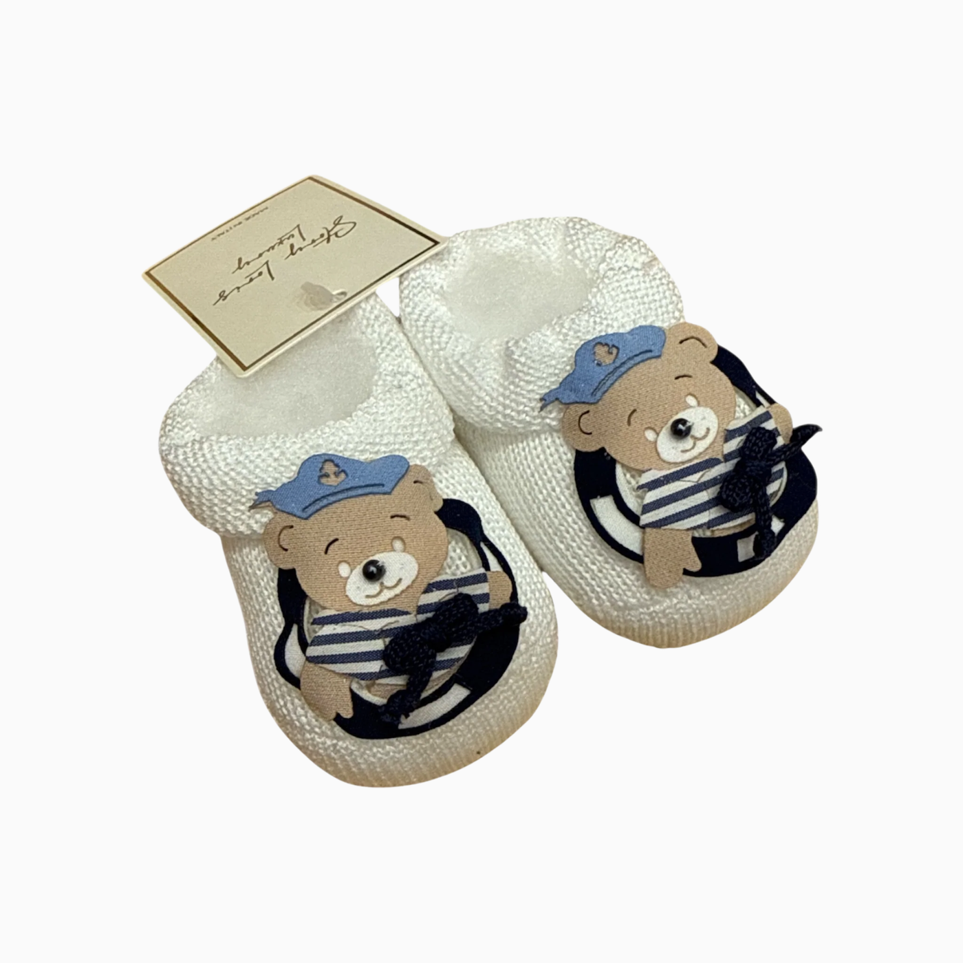 Scarpine neonato marinaretto con orsetto - Story Loris Luxury