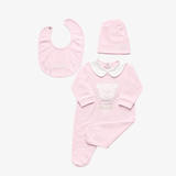 Coordinato Baby - Le Bebe con Tutina Orsetto, Cappello e Bavetta