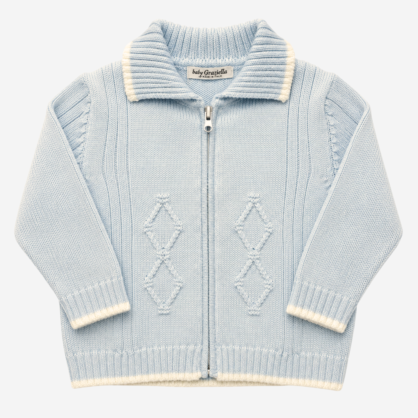 Cardigan - Baby Graziella Celeste con Cerniera