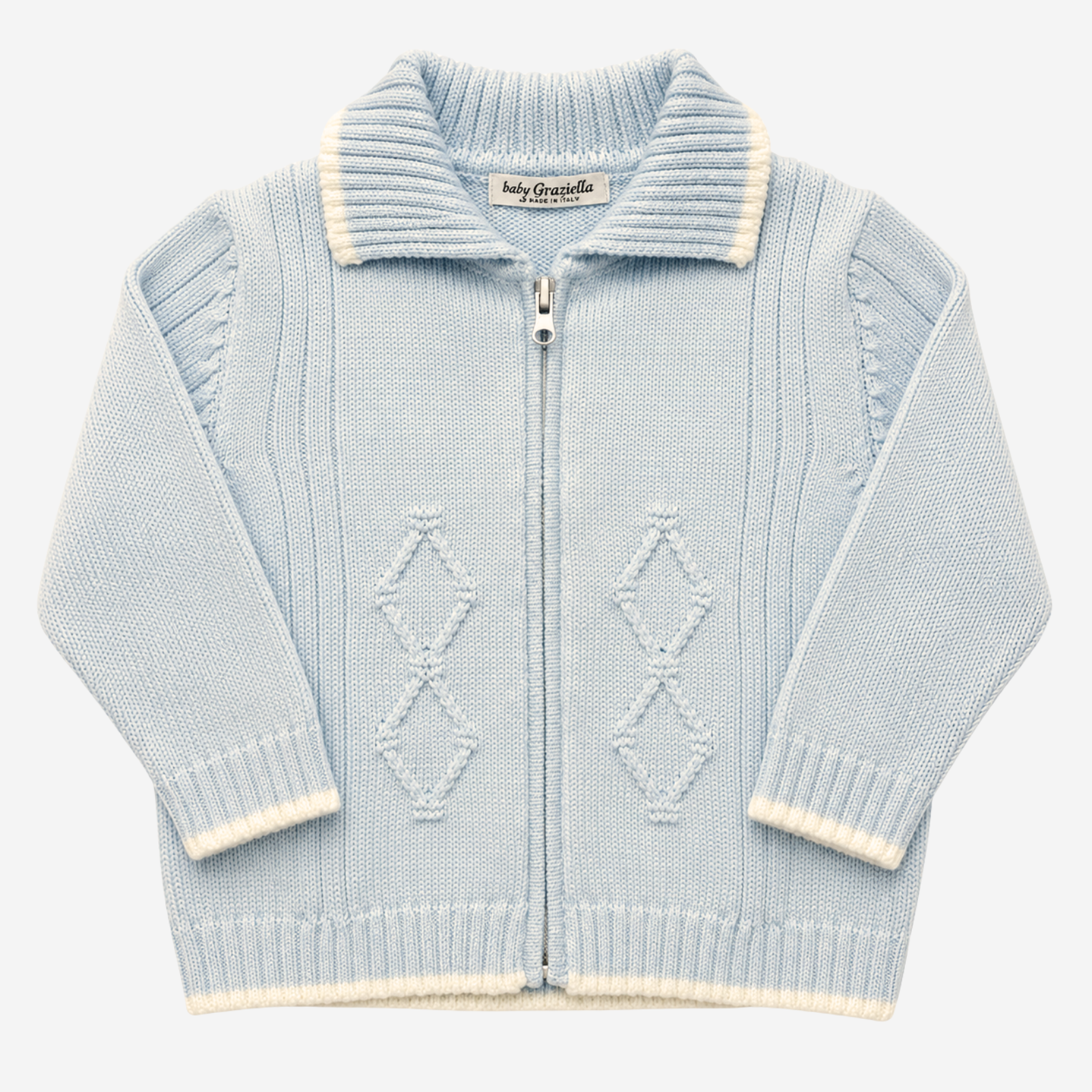 Cardigan - Baby Graziella Celeste con Cerniera