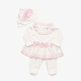 Coordinato - Aletta Bianco e Rosa con Cappello