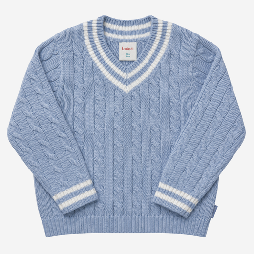 Maglioncino - Boboli Celeste e Bianco in Maglia