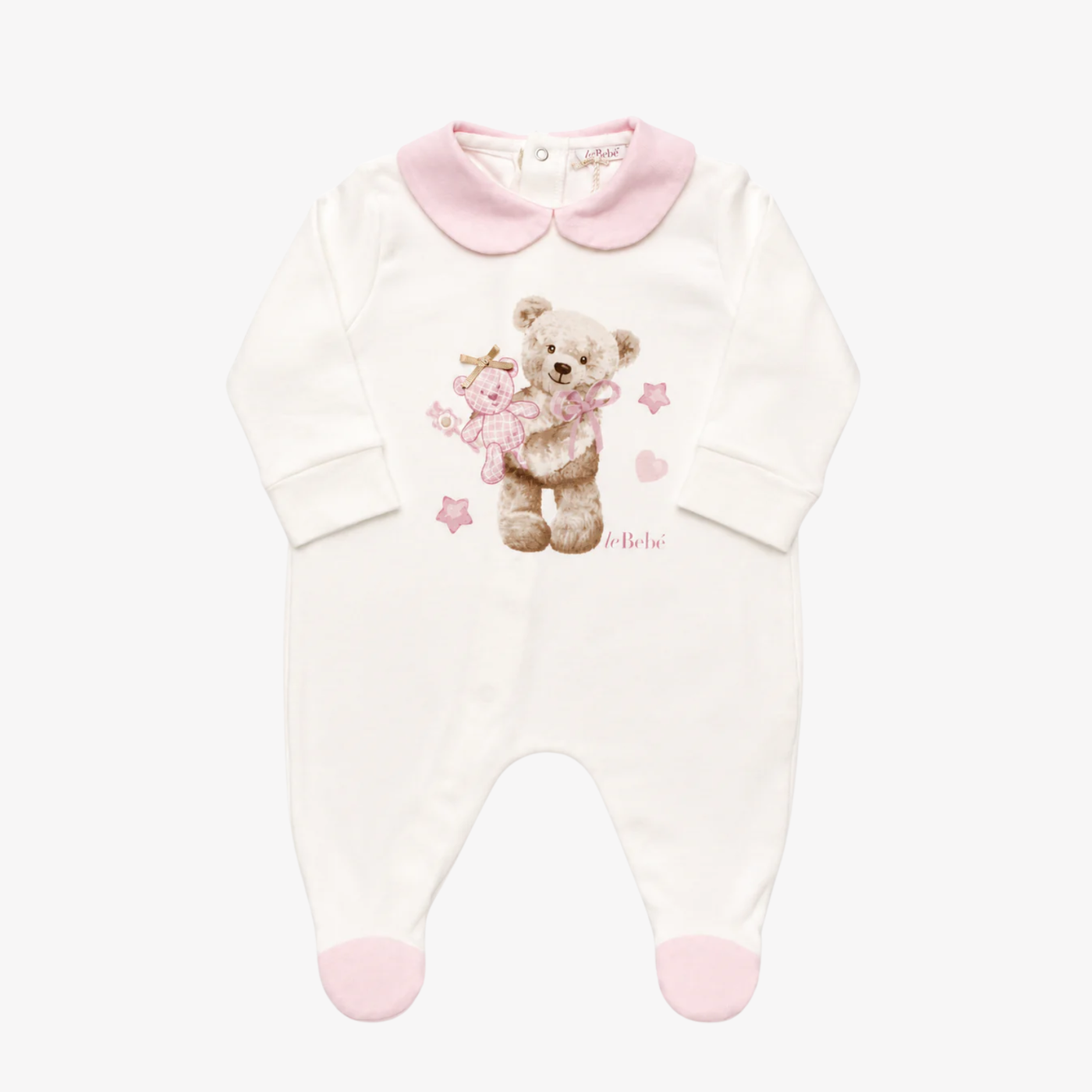 Tutina - Le Bebé con Orsetto e Dettagli Rosa