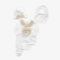 Set Tutina - Le Bebé Oro con Cappello e Bavetta