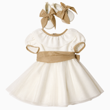 Vestito da Cerimonia - Aletta con Fascia Beige
