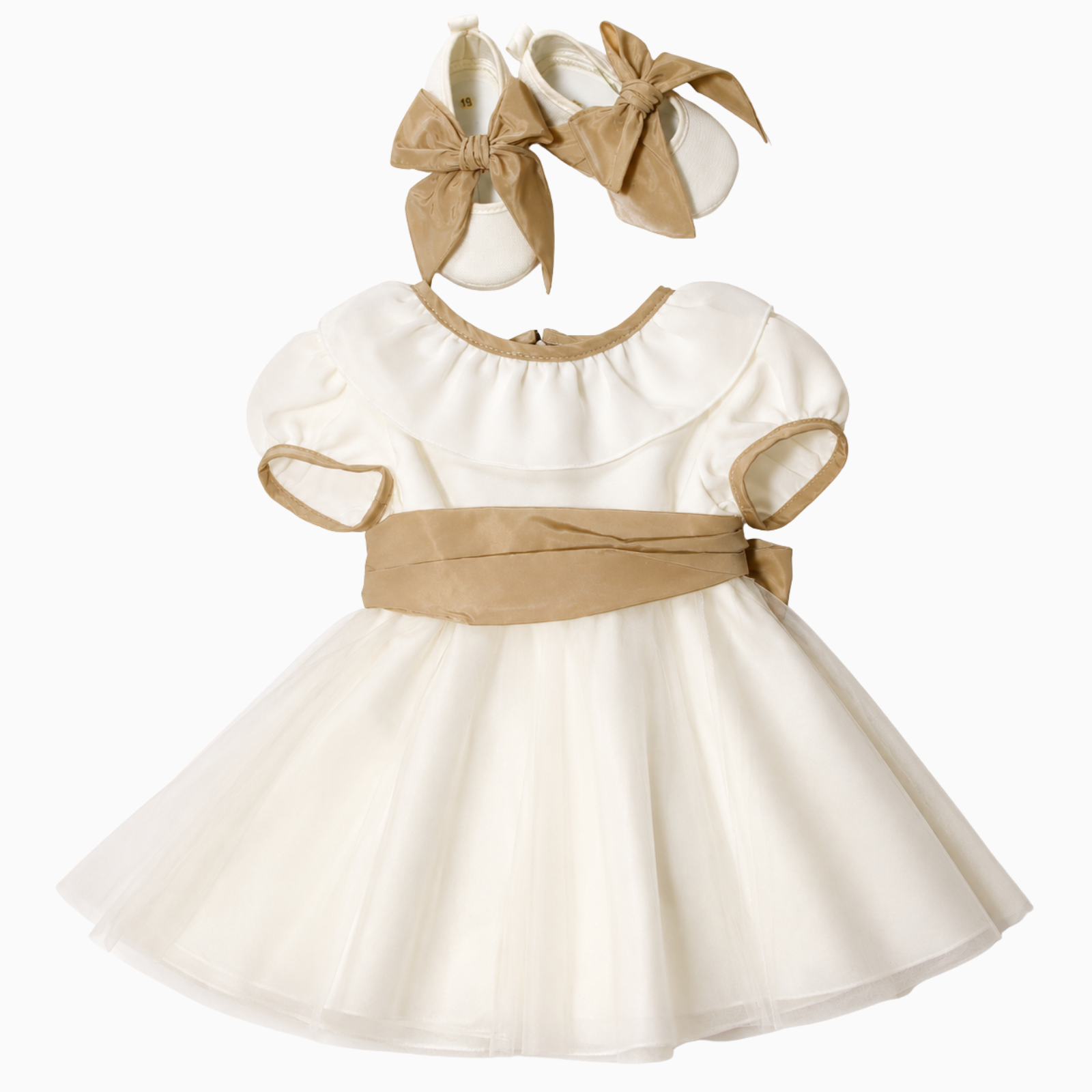 Vestito da Cerimonia - Aletta con Fascia Beige