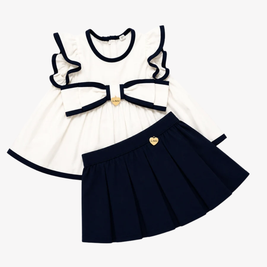 Completo Casacca - Le Bebé con Gonna Blu