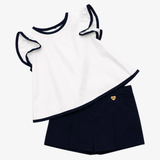 Completo Casacca - Le Bebé con Shorts Blu