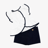 Completo Casacca - Le Bebé con Shorts Blu