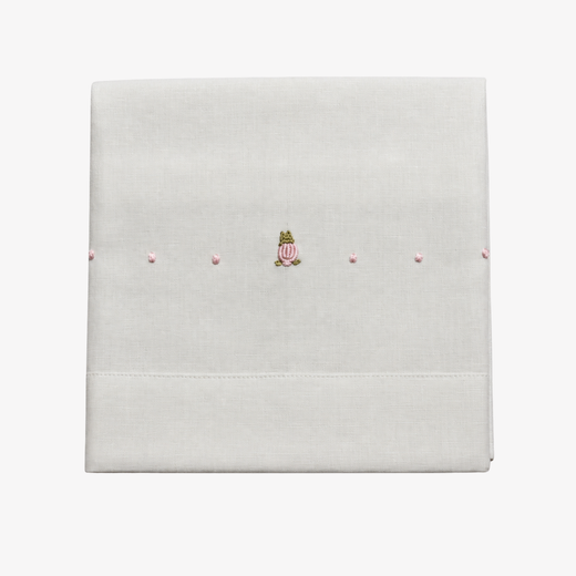 Lavetta - Pepece con Ricamo Rosa per Corredino Baby