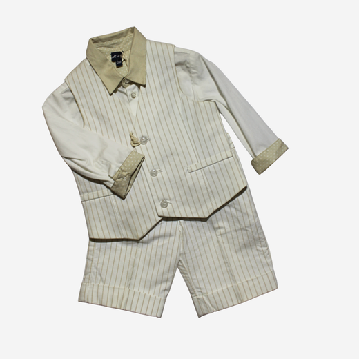 Completo Gessato - a Righe con Gilet e Shorts