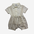 Completo - Aletta con Salopette Beige a Righe