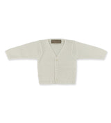 Cardigan La Stupenderia da neonato beige con scollo a V e bottoni