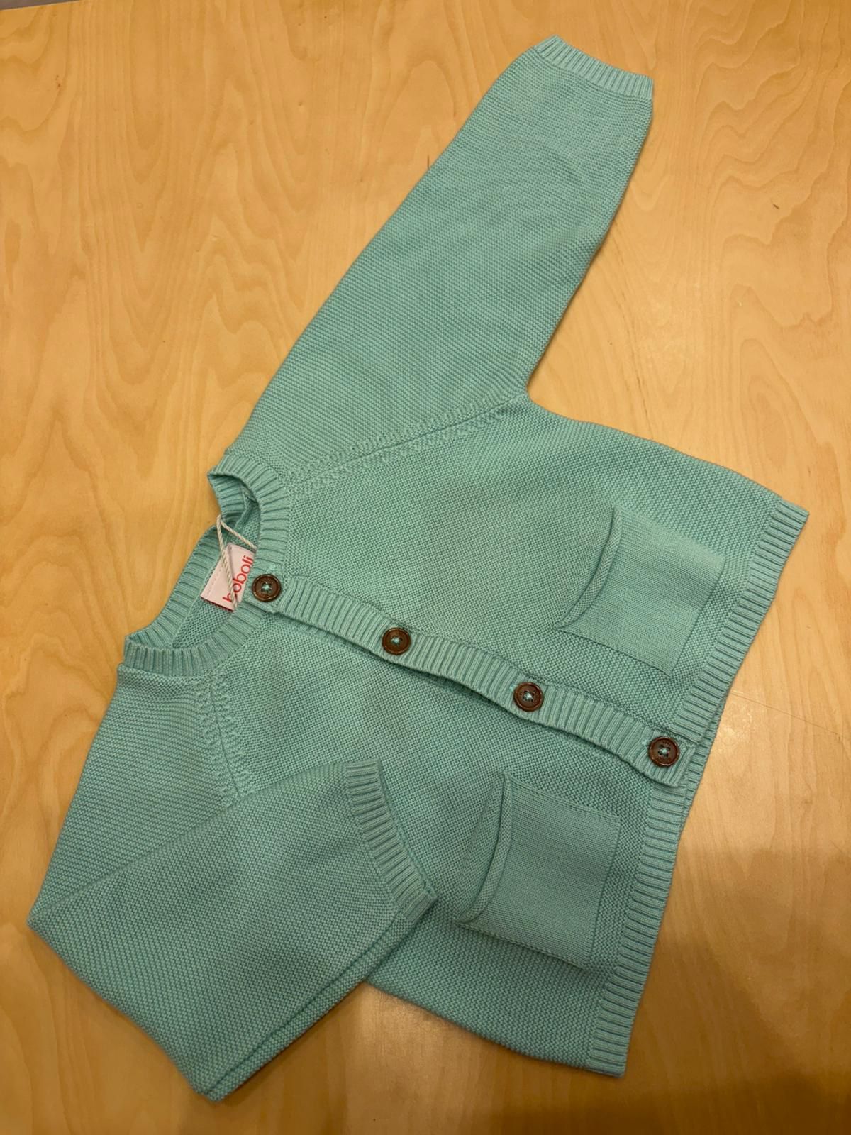 Cardigan neonata verde acqua con bottoni – Boboli