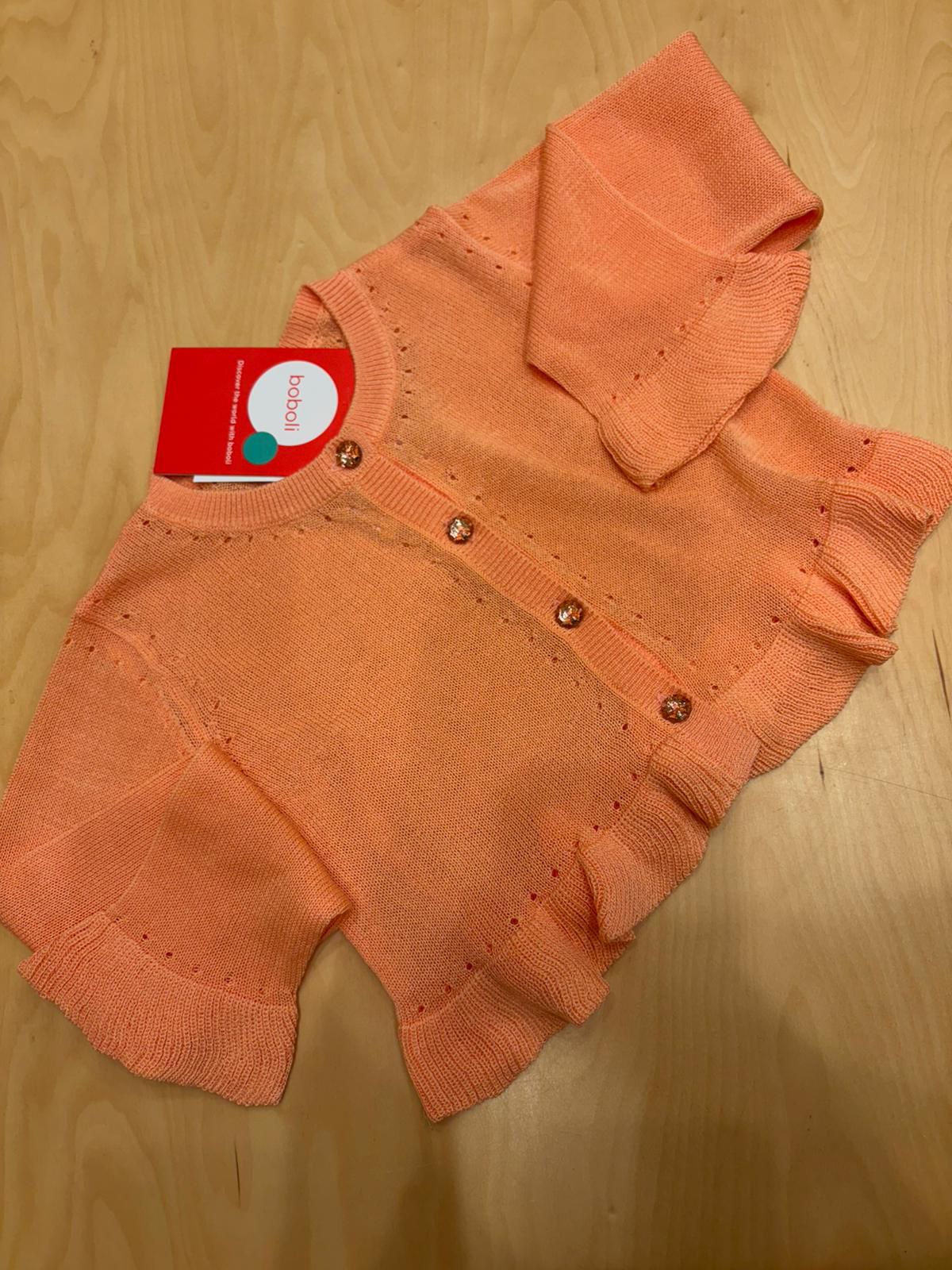 Cardigan neonata arancione con bottoni decorativi – Boboli