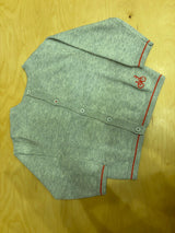 Cardigan neonato grigio con ricamo bicicletta